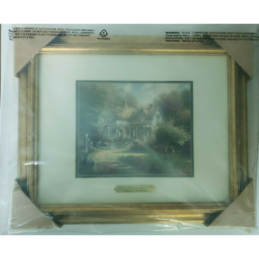 Thomas Kinkade Home is where the Heart‎ is 2nd Gold Framed 16.5 by 13.5 Sealed